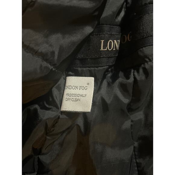 London Fog women’s size 16 double breasted trench coat black - Picture 8 of 8